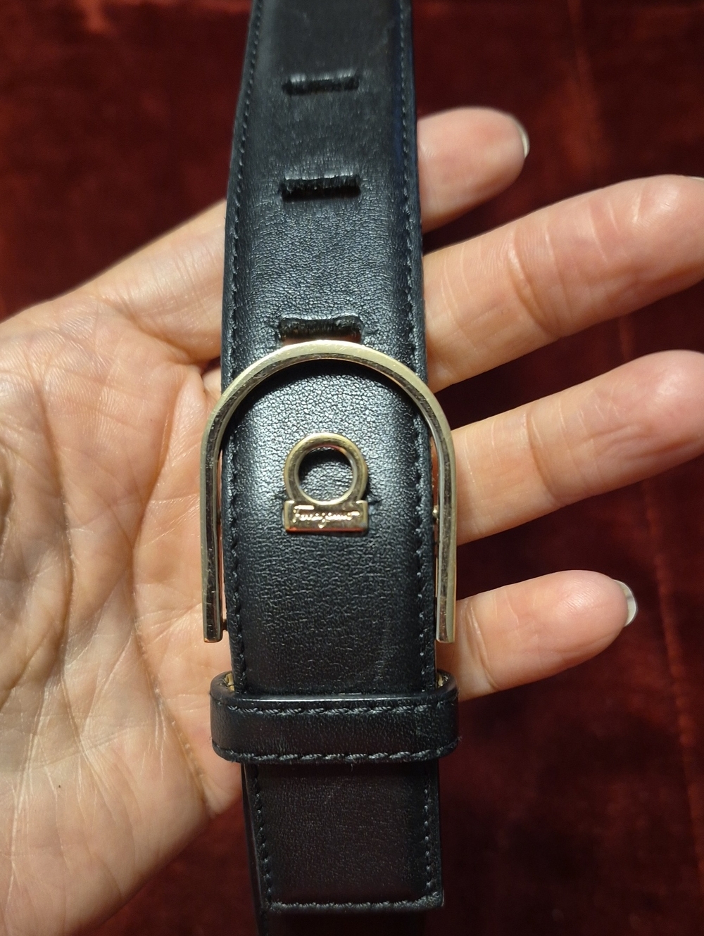 SALVATORE FERRAGAMO MADE IN ITALY VINTAGE LEATHER BELT SIZE 80 EUC